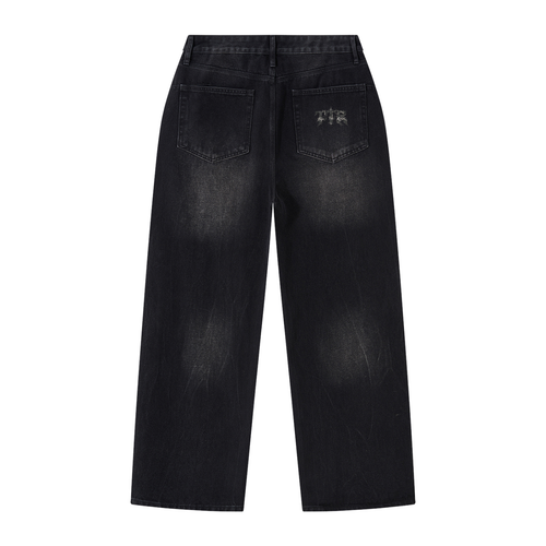 Men's Vintage Wash Wide Leg Jeans